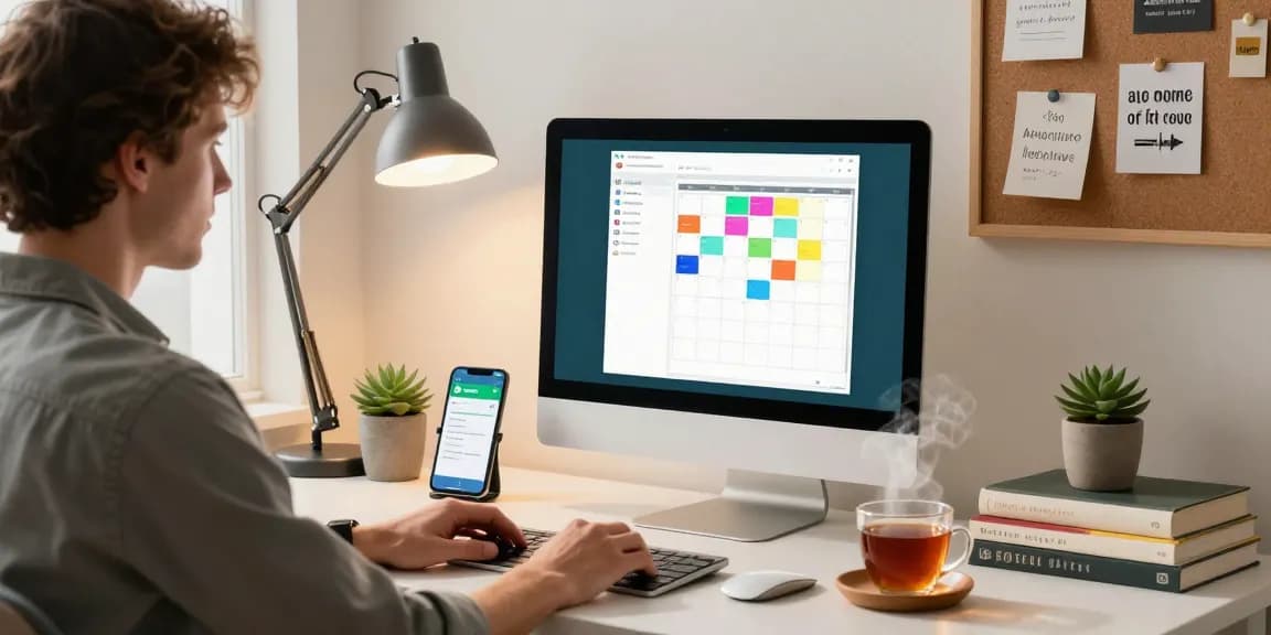 WhatsApp電腦版 showcased in a modern home office, enhancing productivity and comfort.